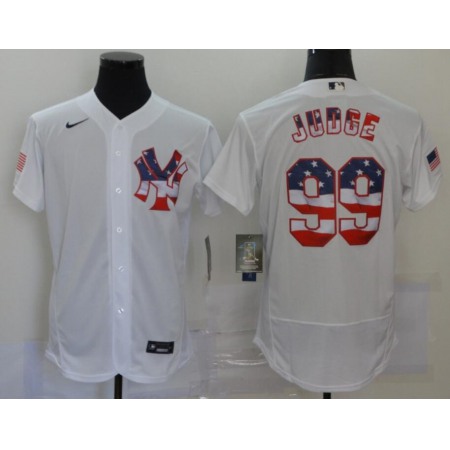 Men's New York Yankees Customized 2020 Stars & Stripes Flex Base Stitched Baseball Jersey