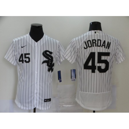 Men's Chicago White Sox #45 Michael Jordan White Flex Base Stitched Jersey