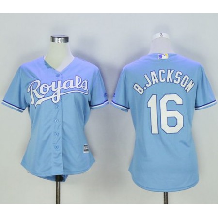 Royals #16 Bo Jackson Light Blue Women's Alternate 1 Stitched MLB Jersey