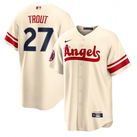 Youth Los Angeles Angels #27 Mike Trout 2022 Cream City Connect Stitched Jersey