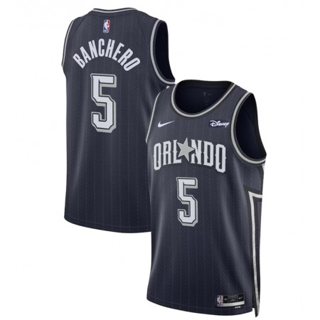 Men's Orlando Magic #5 Paolo Banchero Navy 2023/24 City Edition Stitched Basketball Jersey