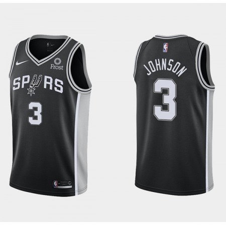 Men's San Antonio Spurs #3 Keldon Johnson Icon Edition Black Stitched Jersey