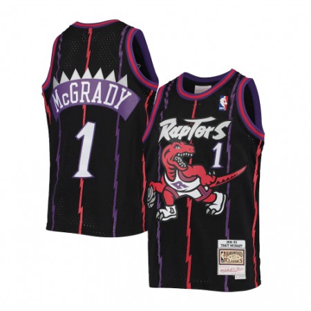 Men's Toronto Raptors #1 Tracy McGrady 1998-99 Black Mitchell & Ness Throwback Swingman Stitched Jersey