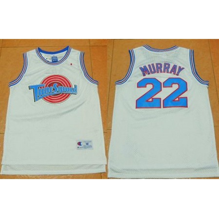 Space Jam Tune Squad #22 Bill Murray White Movie Stitched Basketball Jersey