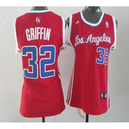 Clippers #32 Blake Griffin Red Women's Road Stitched NBA Jersey