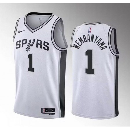 Youth San Antonio Spurs #1 Victor Wembanyama White 2022/23 Association Edition Stitched Jersey