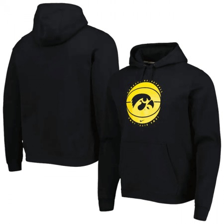 Men's Iowa Hawkeyes Black Basketball Pullover Hoodie