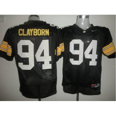 Hawkeyes #94 Adrian Clayborn Black Stitched NCAA Jersey