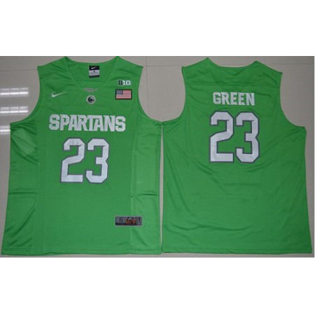 Spartans #23 Draymond Green Apple Green Authentic Basketball Stitched NCAA Jersey