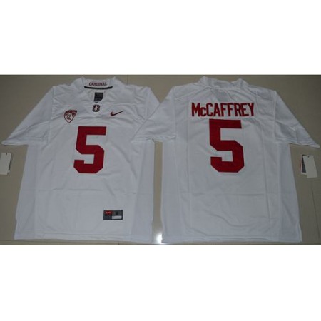 Cardinal #5 Christian McCaffrey White Stitched NCAA Jersey