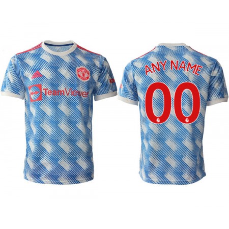 Men's Manchester United Custom 2021/22 Light Blue Away Soccer Jersey