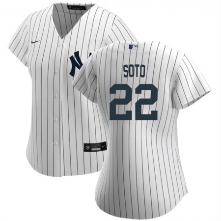 Women's New York Yankees #22 Juan Soto White Cool Base Stitched Jersey(Run Small)