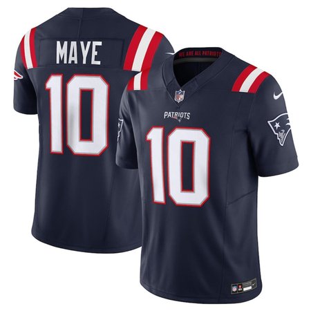 Men's New England Patriots #10 Drake Maye Navy 2024 Draft F.U.S.E. Vapor Limited Stitched Football Jersey