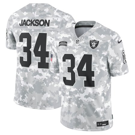 Men's Las Vegas Raiders Bo Jackson Nike Arctic Camo 2024 Salute to Service Retired Player Limited Jersey