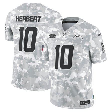 Men's Los Angeles Chargers Justin Herbert Nike Arctic Camo 2024 Salute to Service Limited Jersey