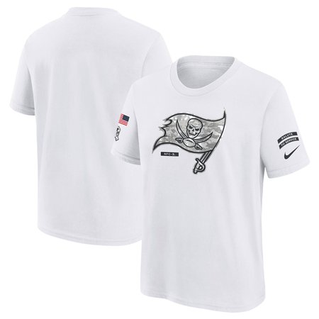 Youth Tampa Bay Buccaneers Nike White 2024 Salute To Service T-Shirt