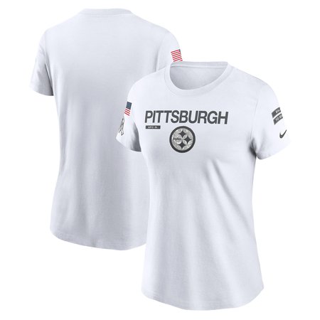 Women's Pittsburgh Steelers Nike White 2024 Salute To Service Legend Performance T-Shirt