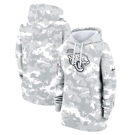 Women's Jacksonville Jaguars Nike Arctic Camo 2024 Salute To Service Club Fleece Pullover Hoodie