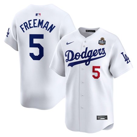 Men's Los Angeles Dodgers Freddie Freeman Nike White 2024 World Series Home Limited Player Jersey