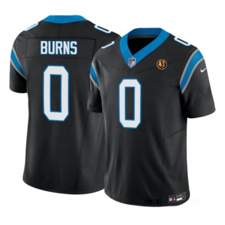 Men's Carolina Panthers #0 Brian Burns Black 2023 F.U.S.E. With John Madden Patch Vapor Limited Stitched Football Jersey