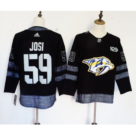 Men's Adidas Nashville Predators #59 Roman Josi Black 1917-2017 100th Anniversary Stitched NHL Jersey