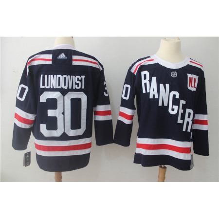 Men's Adidas New York Rangers #30 Henrik Lundqvist Navy 2018 Winter Classic Authentic Stitched NHL Jersey