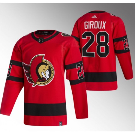 Men's Ottawa Senators #28 Claude Giroux 2021 Red Reverse Retro Stitched Jersey