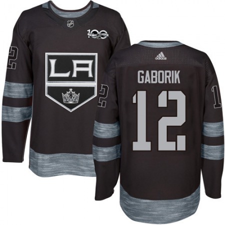 Kings #12 Marian Gaborik Black 1917-2017 100th Anniversary Stitched NHL Jersey